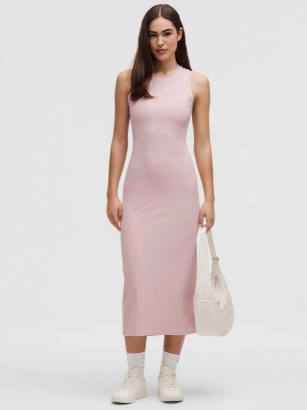 lululemon All Aligned Ribbed Midi Dress - Pink Haze - Size 10 (Like New)